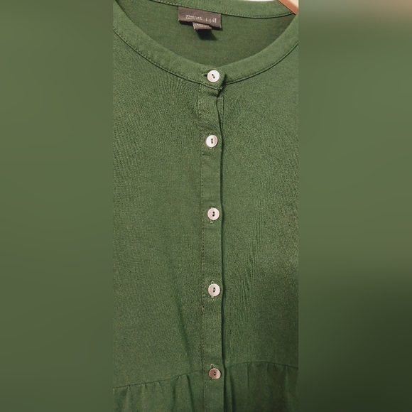 J Jill Dress Womens Wearever Collection Forrest Green Jersey Knit Buttons Size M - Picture 2 of 10